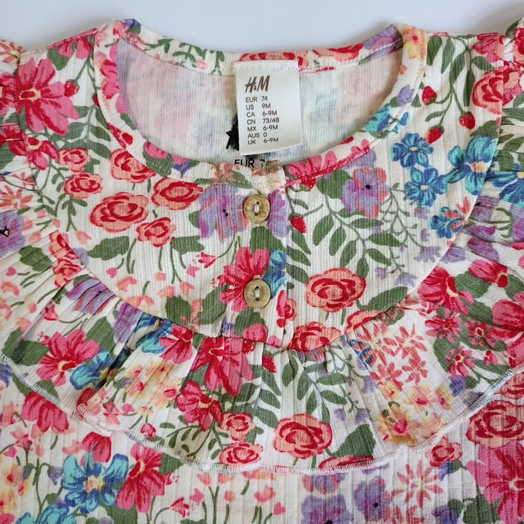 ست تاپ و شلوار کبریتی گل گلی وارداتی برند h&m